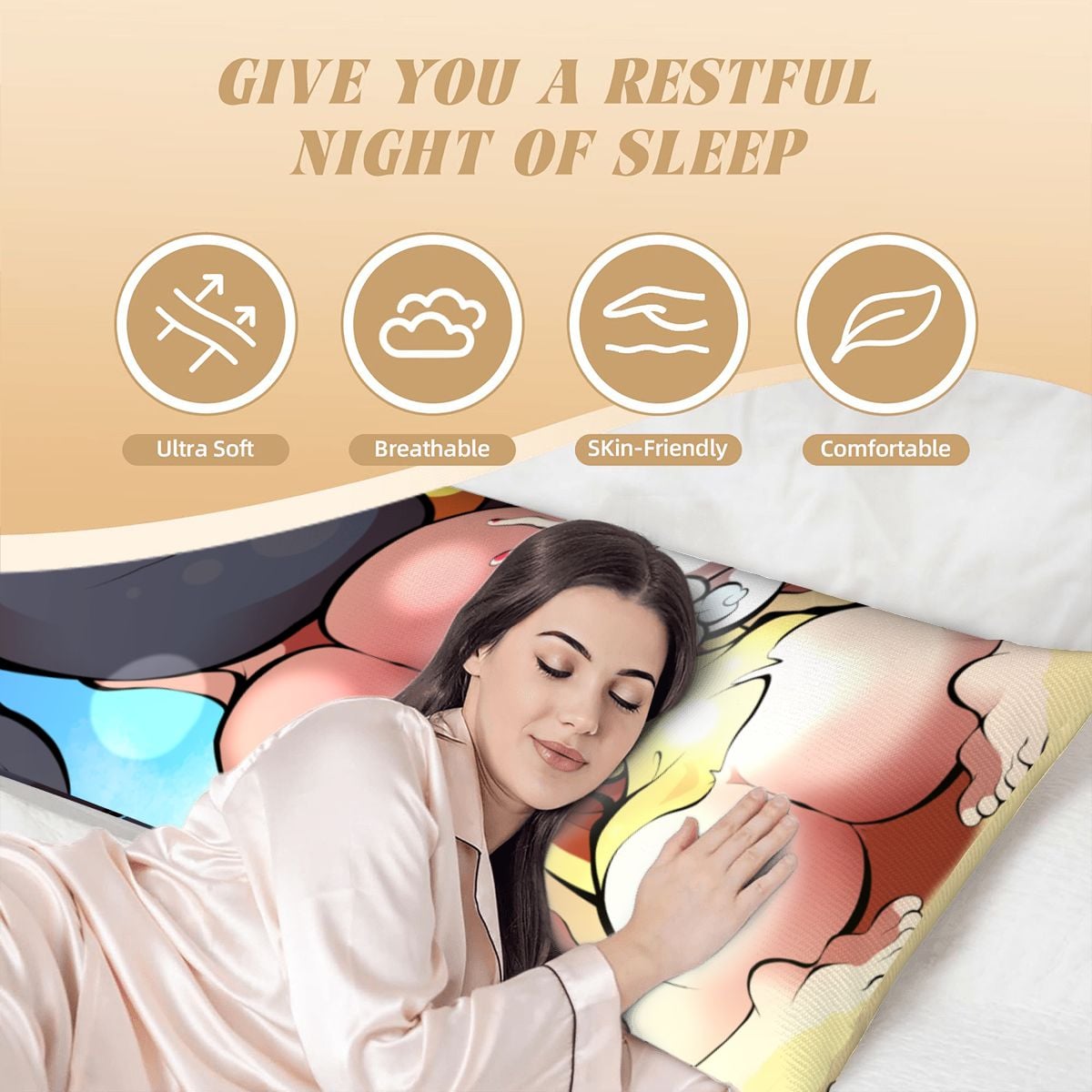 Body Pillow Cover 20"x54" AnalVore BigBooty Grip