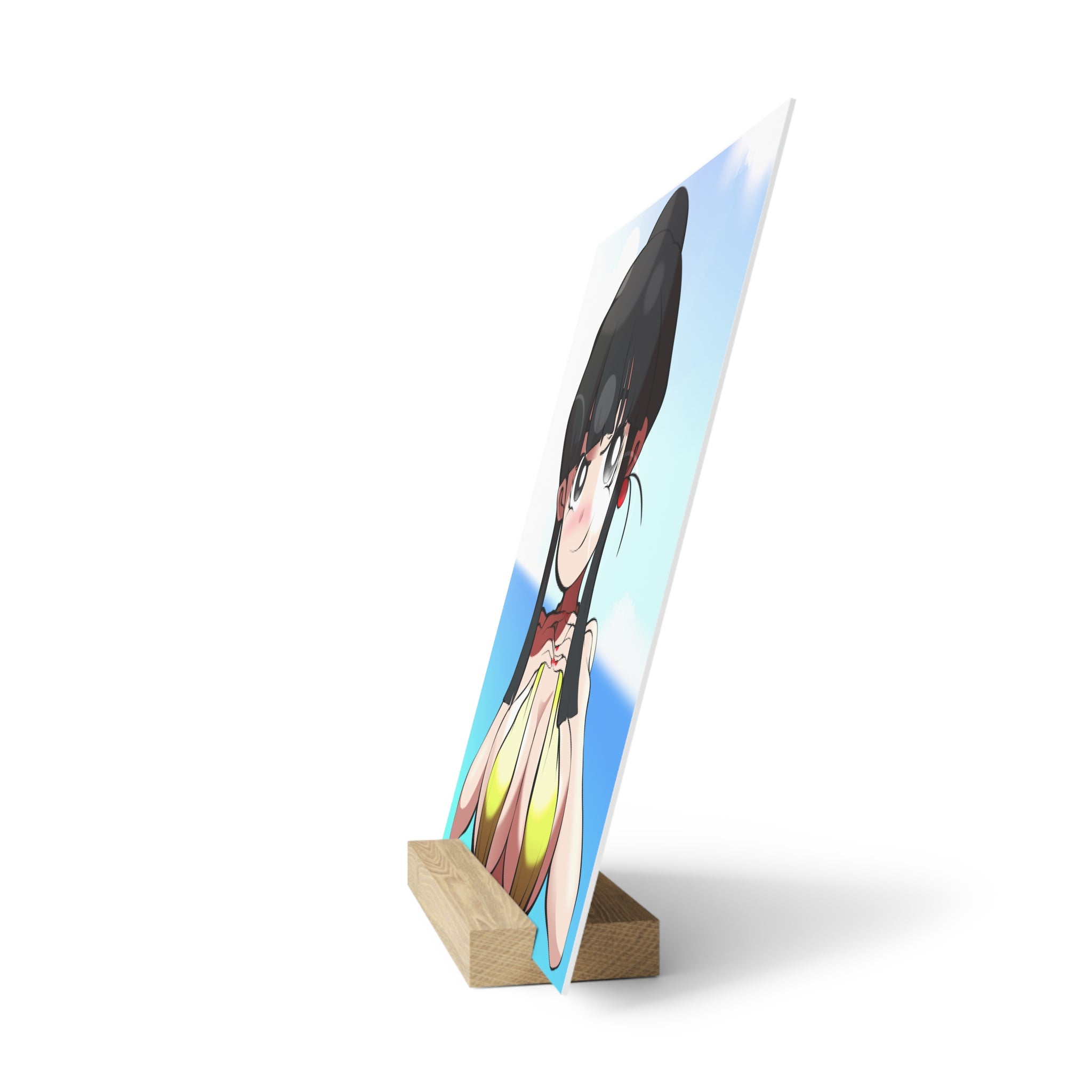 Anime Pinup Gallery Board with Wood Stand — Beach Tit Squeeze