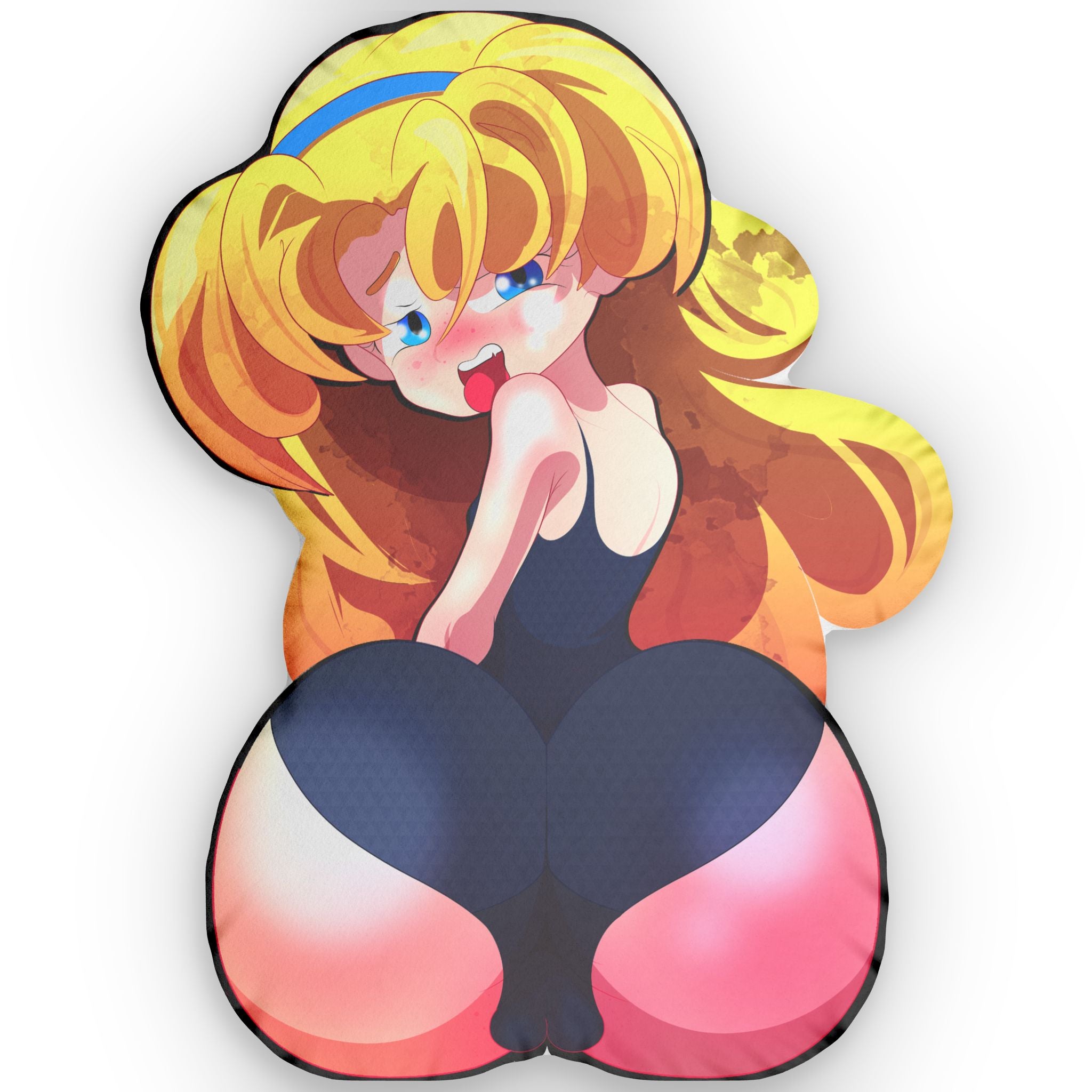 Blonde Hentai Waifu Ahegao Booty Pillow – Thick Ass Twerk & Orgasm Face Dakimakura - NSFW Pillow