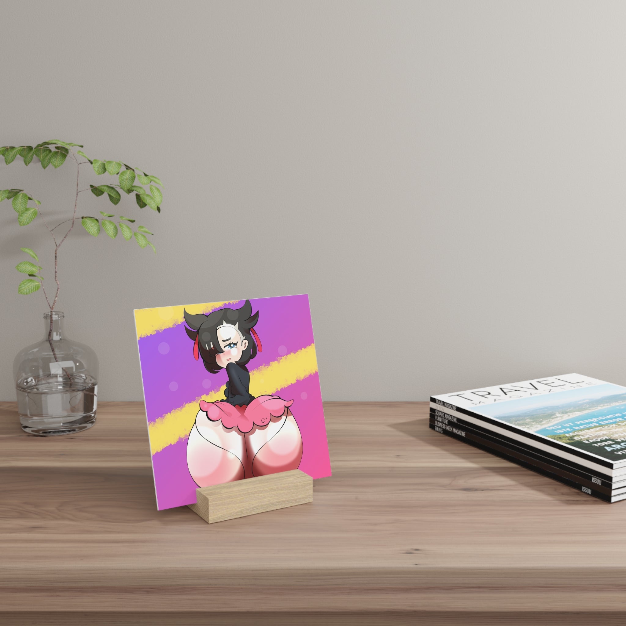 Anime Pinup Gallery Board with Wood Stand — Bubble Ass Hentai Booty Spread