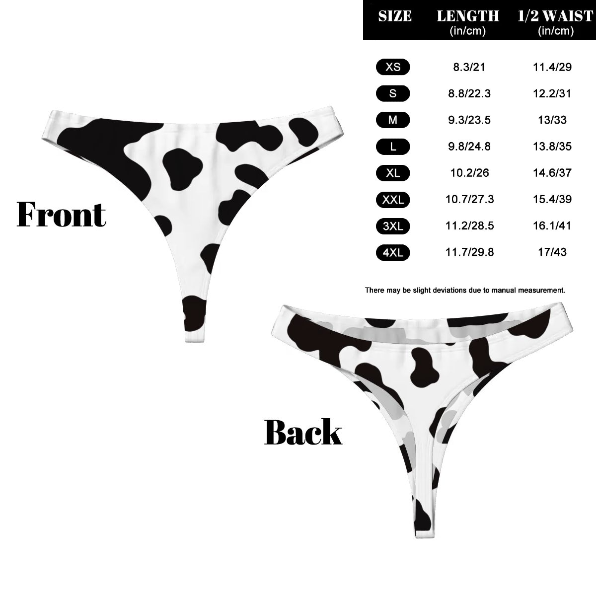 Thongs Cow Print Black