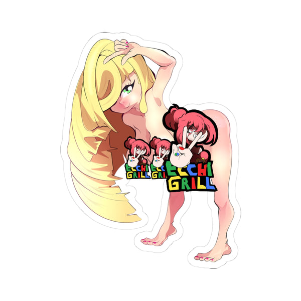 Busty Blonde Futanari Hentai Girl Big Tits Erect Cock Precum Dripping Nude Sexy Pose Ahegao Orgasm - NSFW Adult Anime Sticker